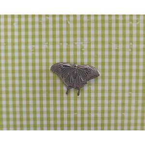 Vintage Butterfly Lapel Hat Tack Pin Silver Tone Pinback Jewelry 7/8" W x .50" T